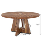 Round Dining Table for 4, 47 Inch Farmhouse Kitchen Table