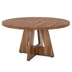 Round Dining Table for 4, 47 Inch Farmhouse Kitchen Table