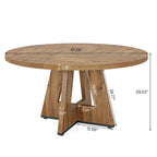 Round Dining Table for 4, 47 Inch Farmhouse Kitchen Table