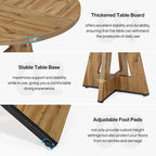 Round Dining Table for 4, 47 Inch Farmhouse Kitchen Table