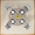 Round Dining Table for 4, 47 Inch Farmhouse Kitchen Table