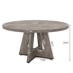 Round Dining Table for 4, 47 Inch Farmhouse Kitchen Table