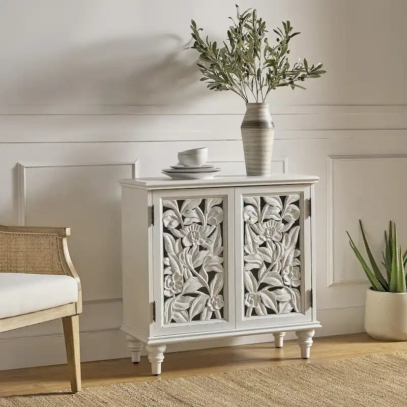 Alban Traditional 32Tall 2 Hollow Door Accent Cabinet with LED light by