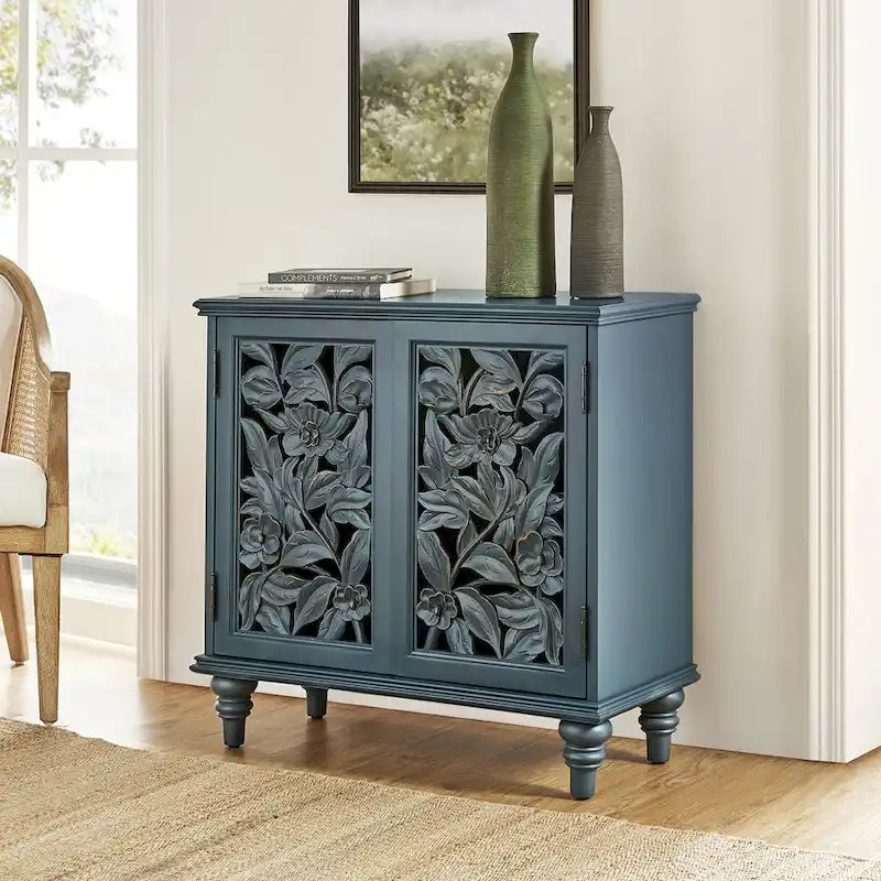 Alban Traditional 32Tall 2 Hollow Door Accent Cabinet with LED light by