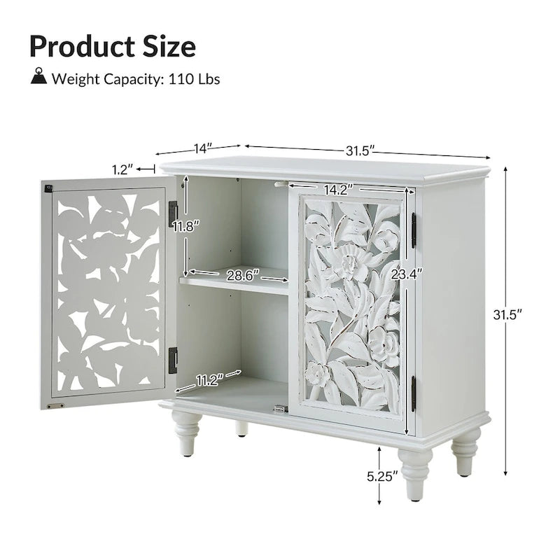Alban Armoire d'appoint traditionnelle 32" avec éclairage LED par