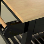 Kitchen Island Cart with Solid Wood Top and Locking Wheels