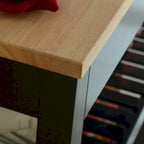 Kitchen Island Cart with Solid Wood Top and Locking Wheels