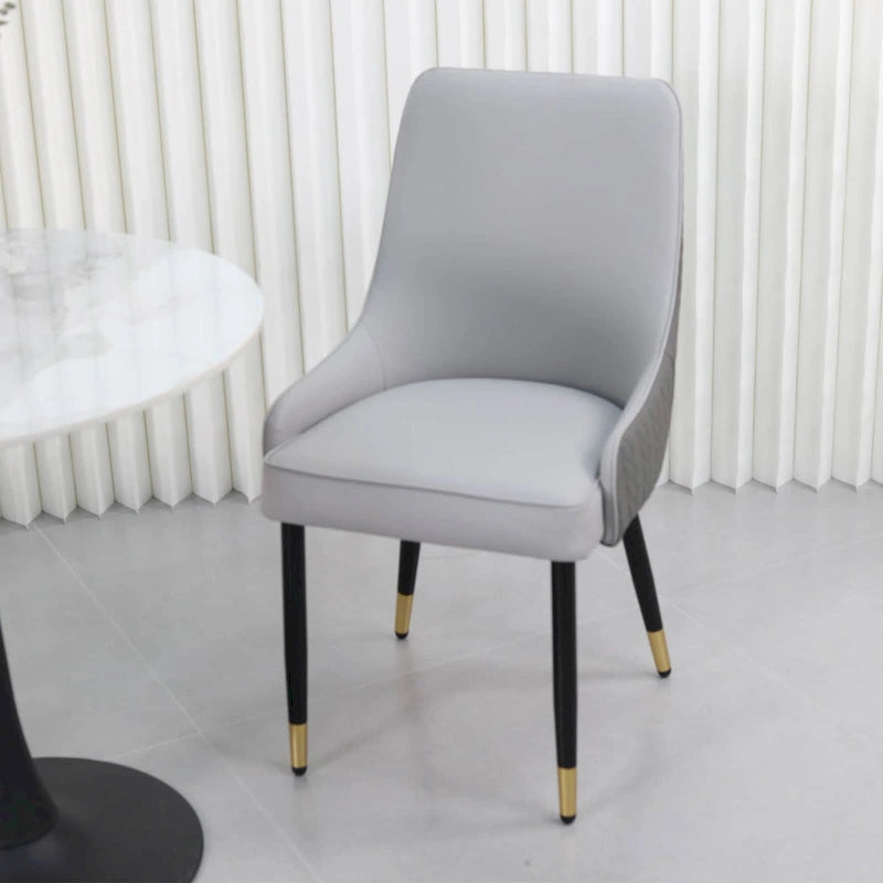 Set of 2 Microfiber Leather Luxury Upholstered Dining Chairs with Lion Head Pull Ring