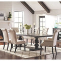 French Baroque Designed Dining Set with Button Tufted Chairs