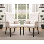 French Baroque Designed Dining Set with Button Tufted Chairs