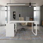 L-shaped Executive Desk With Drawer Cabinet for Home and Office Wrting