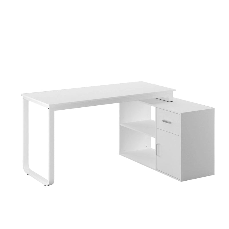 L-shaped Executive Desk With Drawer Cabinet for Home and Office Wrting