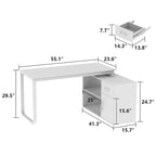 L-shaped Executive Desk With Drawer Cabinet for Home and Office Wrting