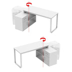 L-shaped Executive Desk With Drawer Cabinet for Home and Office Wrting