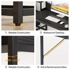 Rustic Computer Office Desk with Drawers and Hutch