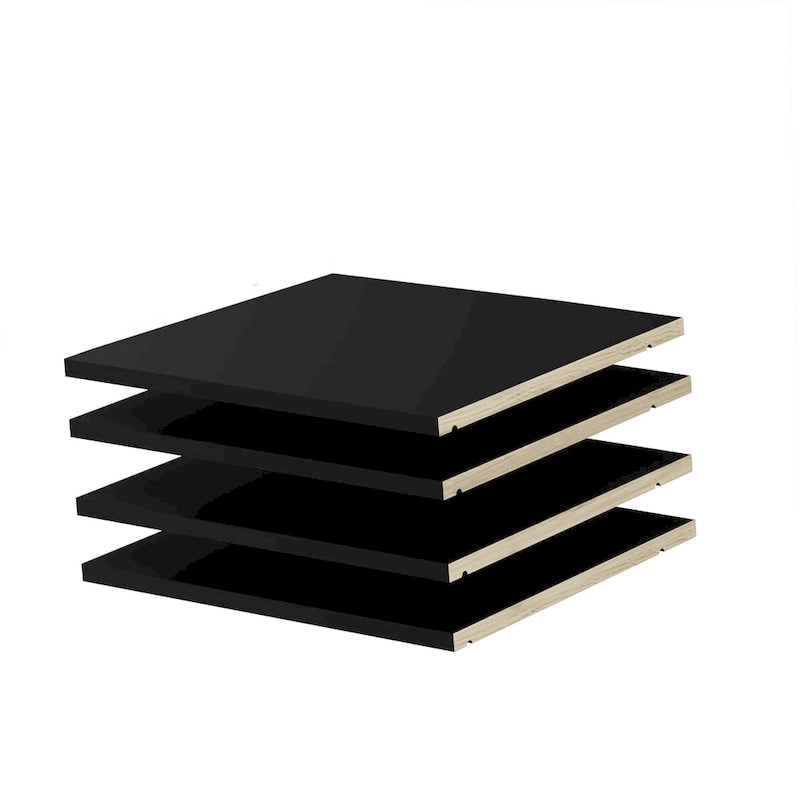 100% Solid Wood Set of 4 Small Shelves for Kyle Wardrobe Armoires