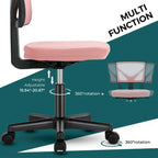 Chaise de bureau sans accoudoirs avec dossier
