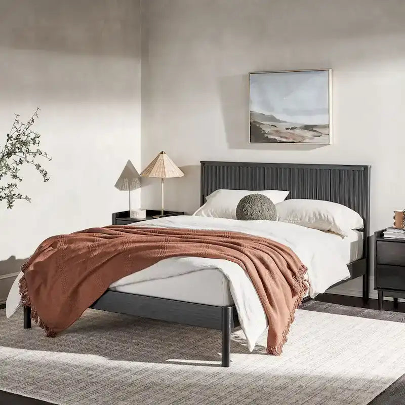 Transitional Solid Wood Queen Bed