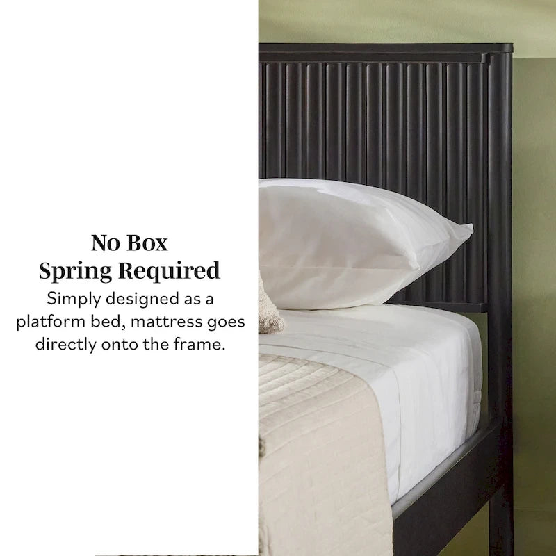 Transitional Solid Wood Queen Bed