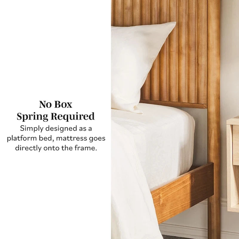 Transitional Solid Wood Queen Bed