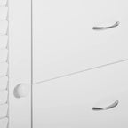 47Modern Storage Cabinet Buffet Sideboard with Drawers and Louvered Doors- White - 47.25W x 15.75D x 31.5H