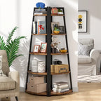 5 Tier Tall Corner Shelf, Bathroom Tower Shelves, 70 Inches Corner Bookshelf and Bookcase - N/A