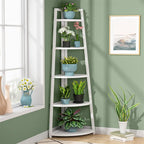 5 Tier Tall Corner Shelf, Bathroom Tower Shelves, 70 Inches Corner Bookshelf and Bookcase - N/A