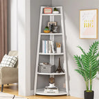 5 Tier Tall Corner Shelf, Bathroom Tower Shelves, 70 Inches Corner Bookshelf and Bookcase - N/A