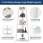 5 Tier Tall Corner Shelf, Bathroom Tower Shelves, 70 Inches Corner Bookshelf and Bookcase - N/A