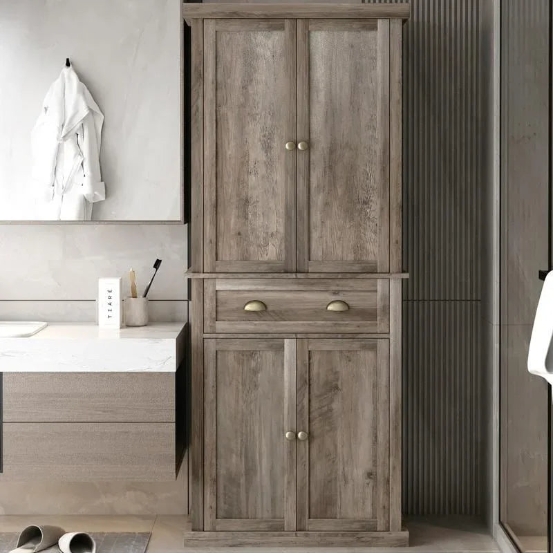 Modern Single Drawer Double Door Wardrobe Storage Cabinet