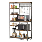 Kitchen Microwave Stand Bakers Rack Utility Storage Shelf with Power Outlet