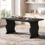 Modern Dining Table, 63Rectangular Kitchen Table Black Dinner Table