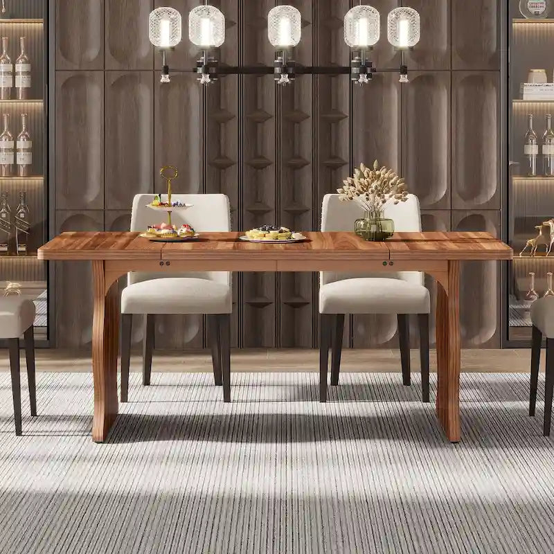 Modern Dining Table, 63Rectangular Kitchen Table Black Dinner Table