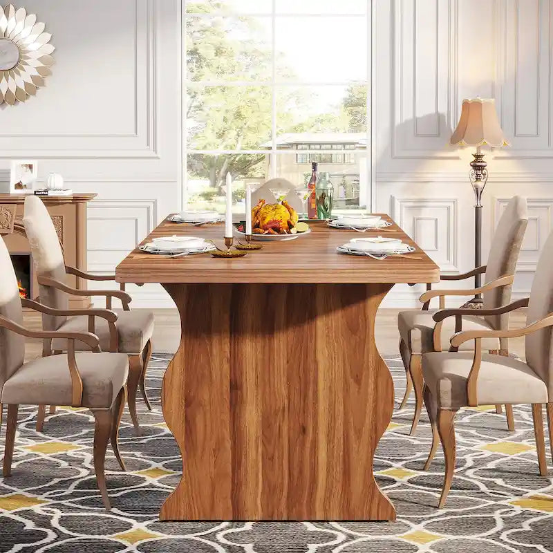 Modern Dining Table, 63Rectangular Kitchen Table Black Dinner Table