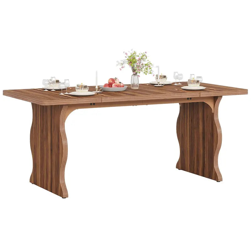 Modern Dining Table, 63Rectangular Kitchen Table Black Dinner Table