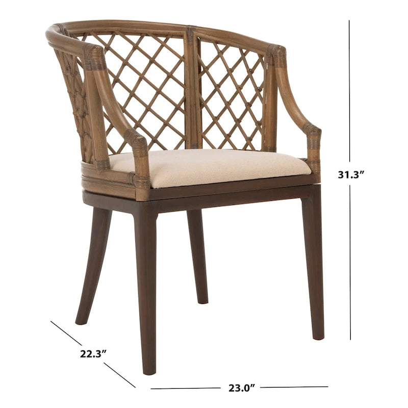 Fauteuil en rotin tressé Theona - 22,3L x 23P x 31,3H - 22Lx23Px31H