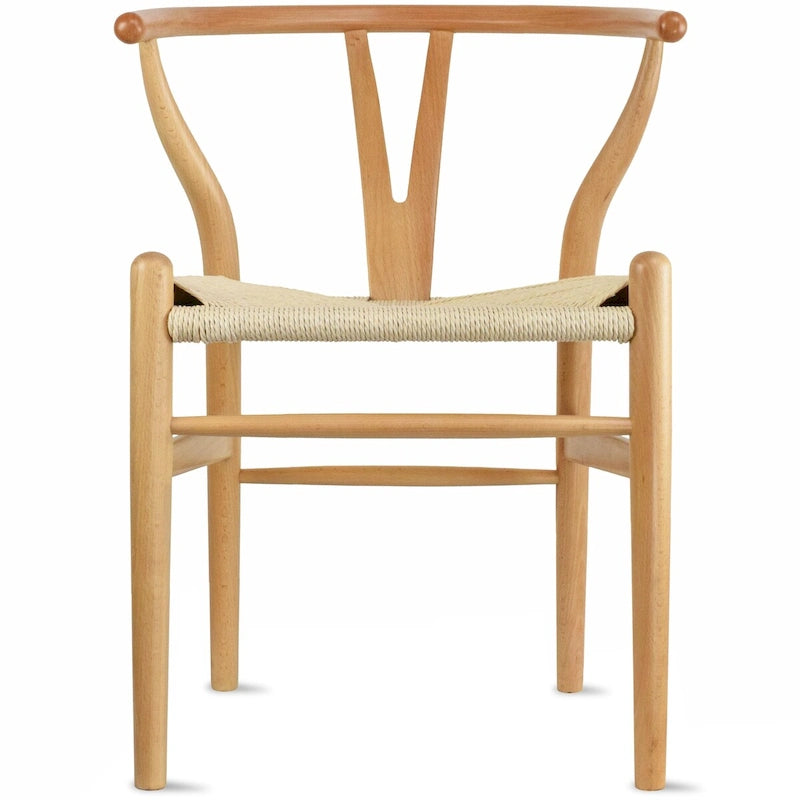 Chaise de salle à manger moderne en bois avec accoudoirs à dossier ouvert et siège en chanvre pour la maison, le restaurant, le bureau