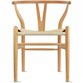 Chaise de salle à manger moderne en bois avec accoudoirs à dossier ouvert et siège en chanvre pour la maison, le restaurant, le bureau