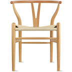 Chaise de salle à manger moderne en bois avec accoudoirs à dossier ouvert et siège en chanvre pour la maison, le restaurant, le bureau