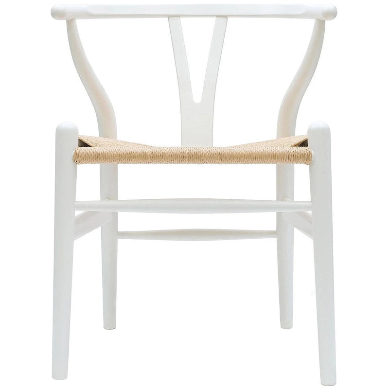 Modern Wood Dining Chair With Open Back Arm Armchair Hemp Seat For Home Restaurant Office