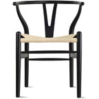 Chaise de salle à manger moderne en bois avec accoudoirs à dossier ouvert et siège en chanvre pour la maison, le restaurant, le bureau
