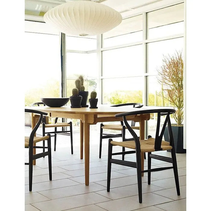 Modern Wood Dining Chair With Open Back Arm Armchair Hemp Seat For Home Restaurant Office