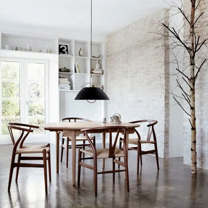 Chaise de salle à manger moderne en bois avec accoudoirs à dossier ouvert et siège en chanvre pour la maison, le restaurant, le bureau