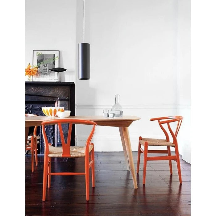 Chaise de salle à manger moderne en bois avec accoudoirs à dossier ouvert et siège en chanvre pour la maison, le restaurant, le bureau