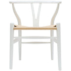 Chaise de salle à manger moderne en bois avec accoudoirs à dossier ouvert et siège en chanvre pour la maison, le restaurant, le bureau