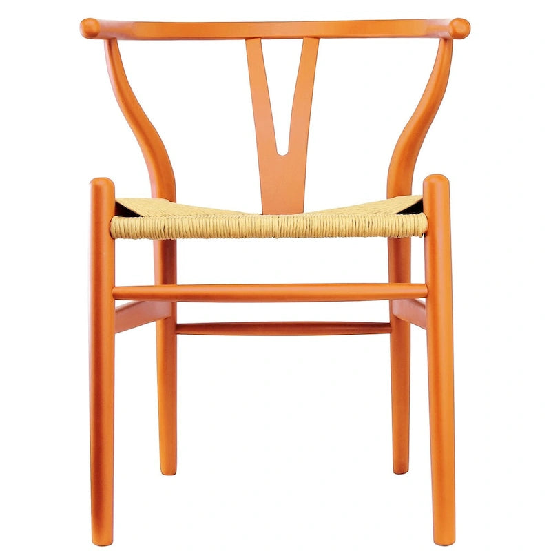 Chaise de salle à manger moderne en bois avec accoudoirs à dossier ouvert et siège en chanvre pour la maison, le restaurant, le bureau