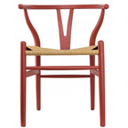 Chaise de salle à manger moderne en bois avec accoudoirs à dossier ouvert et siège en chanvre pour la maison, le restaurant, le bureau