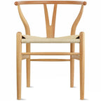Chaise de salle à manger moderne en bois avec accoudoirs à dossier ouvert et siège en chanvre pour la maison, le restaurant, le bureau