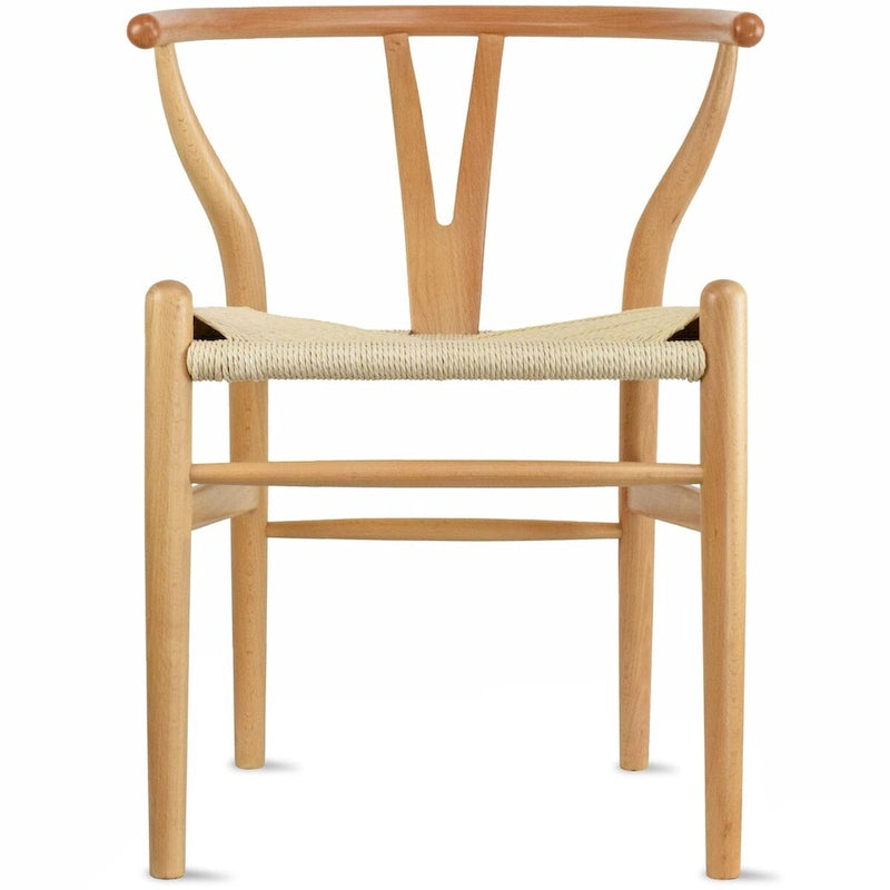 Chaise de salle à manger moderne en bois avec accoudoirs à dossier ouvert et siège en chanvre pour la maison, le restaurant, le bureau