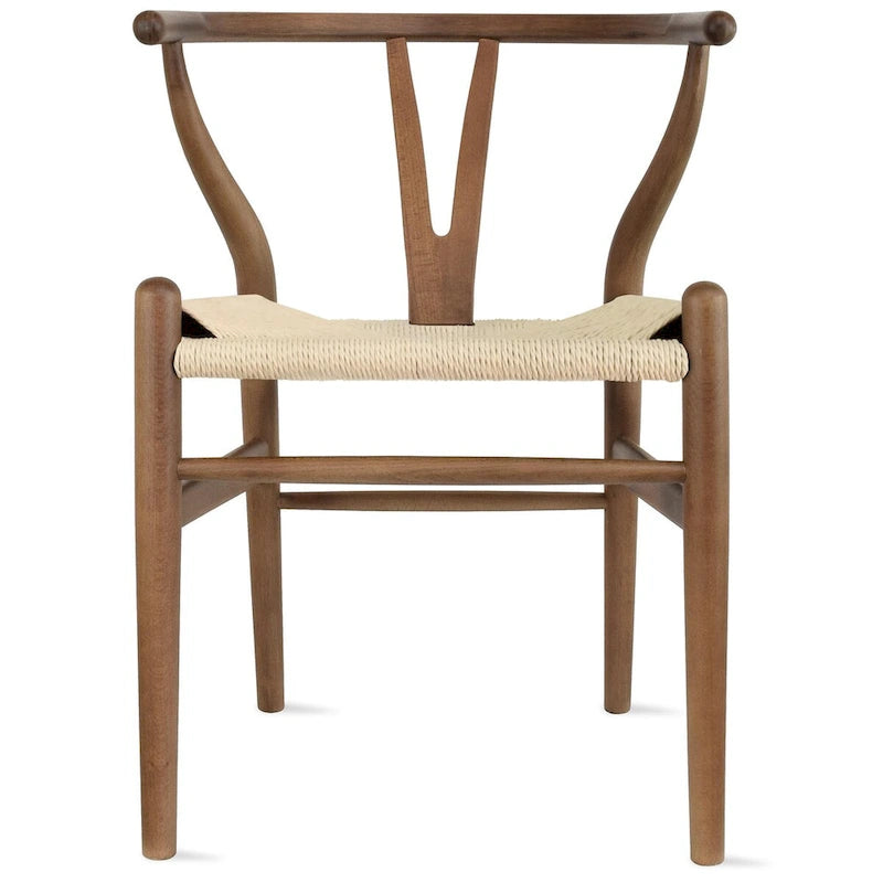Chaise de salle à manger moderne en bois avec accoudoirs à dossier ouvert et siège en chanvre pour la maison, le restaurant, le bureau